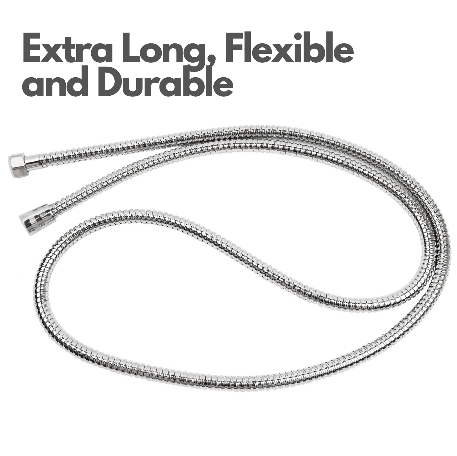 Shower Hose Extra Long Extension Attachment For Handheld Showerhead & Bidet - Flexible Replacement For Stainless Steel Metal Shower Cord - 2m 79inch