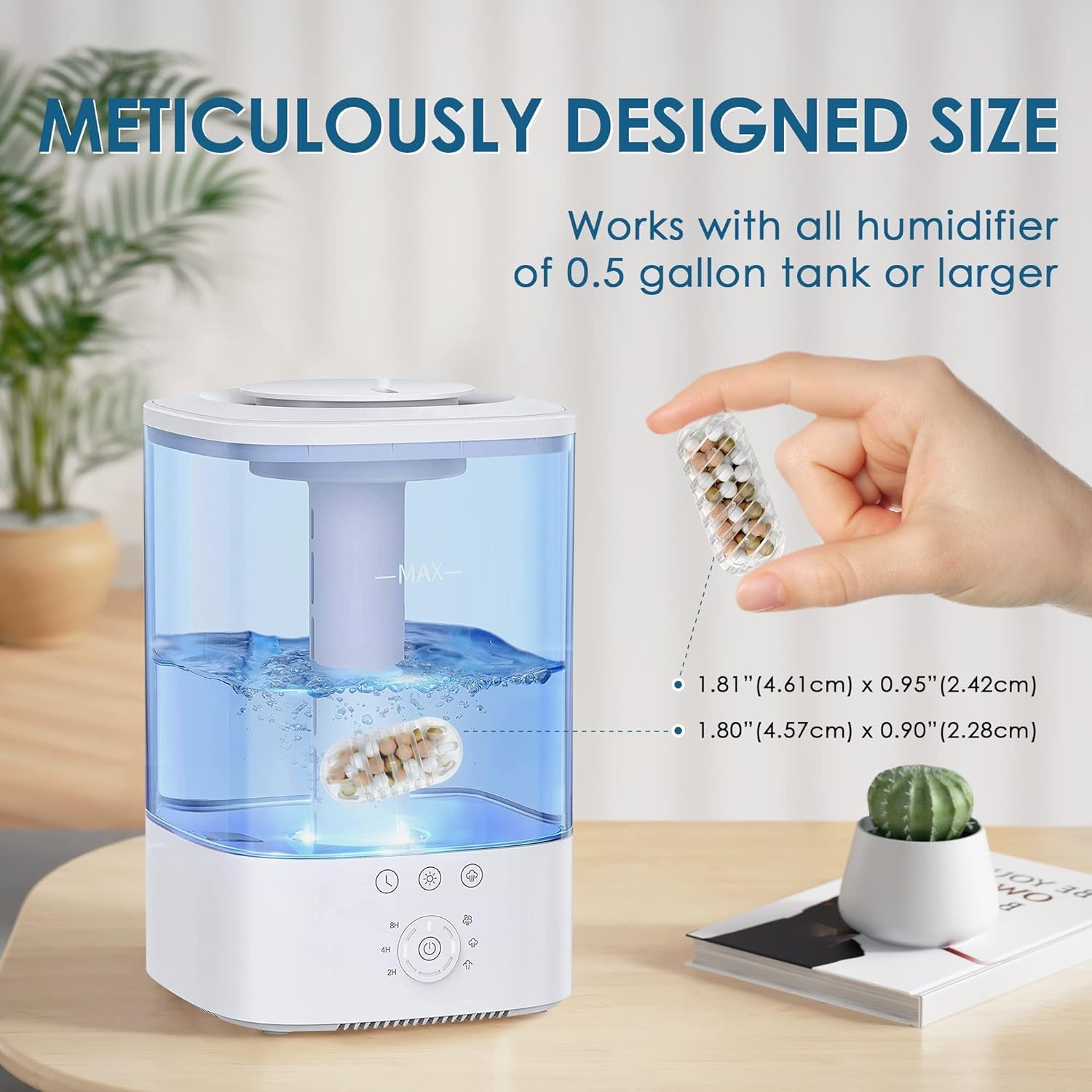 20x B@CTER|OSTAT|C Humidifier Cleaner Compatible with Most Humidifiers Replacement for Ultrasonic Humidifier Demineralization Cartridge Tank Cleaning Fish Drop Ball Filter