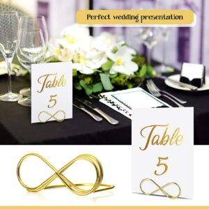 52 Pcs Table Number Sign, 26 Gold Table Numbers Holder Stands, 26 Wedding Table Numbers with Head Table Seating Labels Place Card Holder for Wedding Reception Name Cards for Table Setting