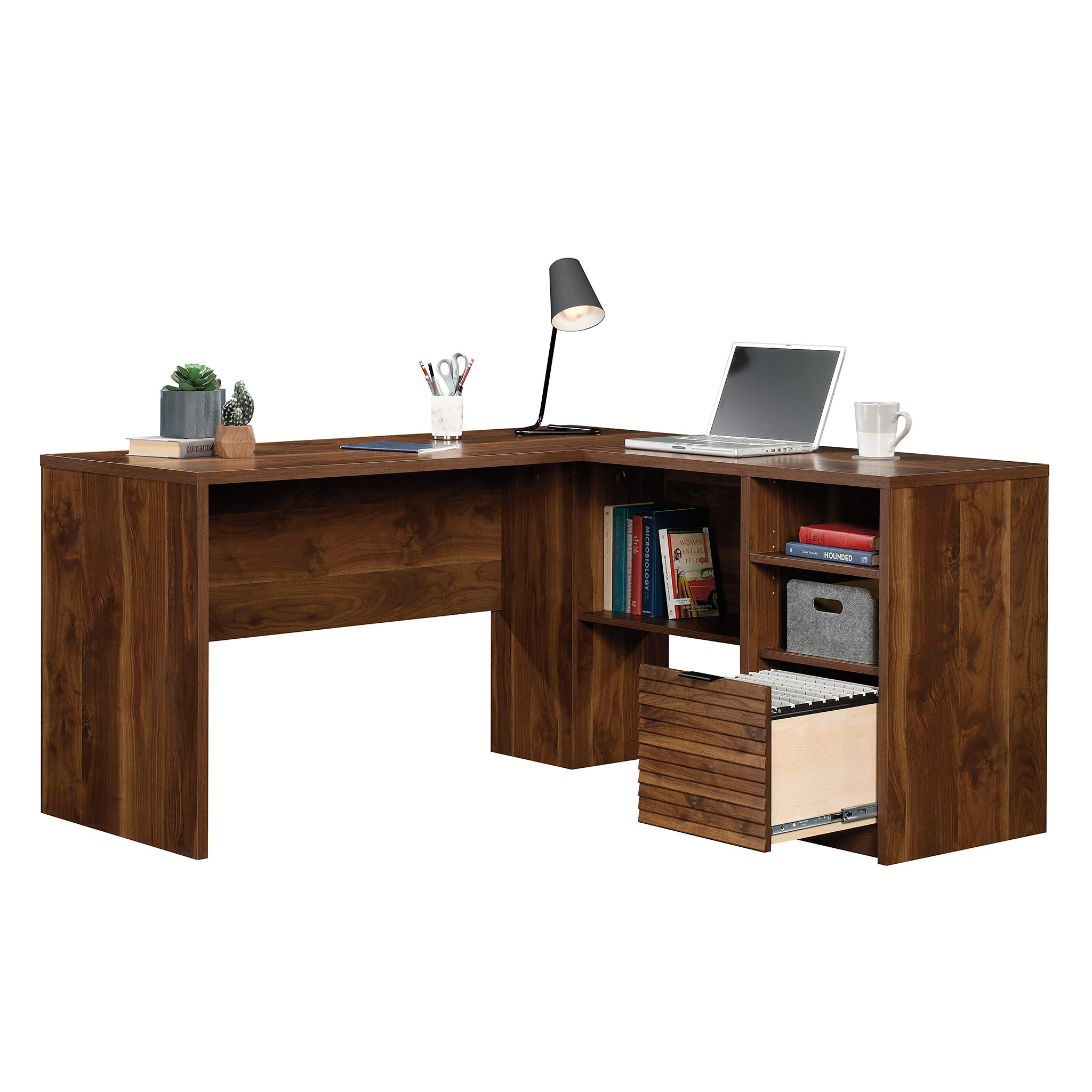 Sauder Harvey Park L-Shaped Home Office Desk, L: 59.06" x W: 59.06" x H: 30.0", Pacific Maple Finish