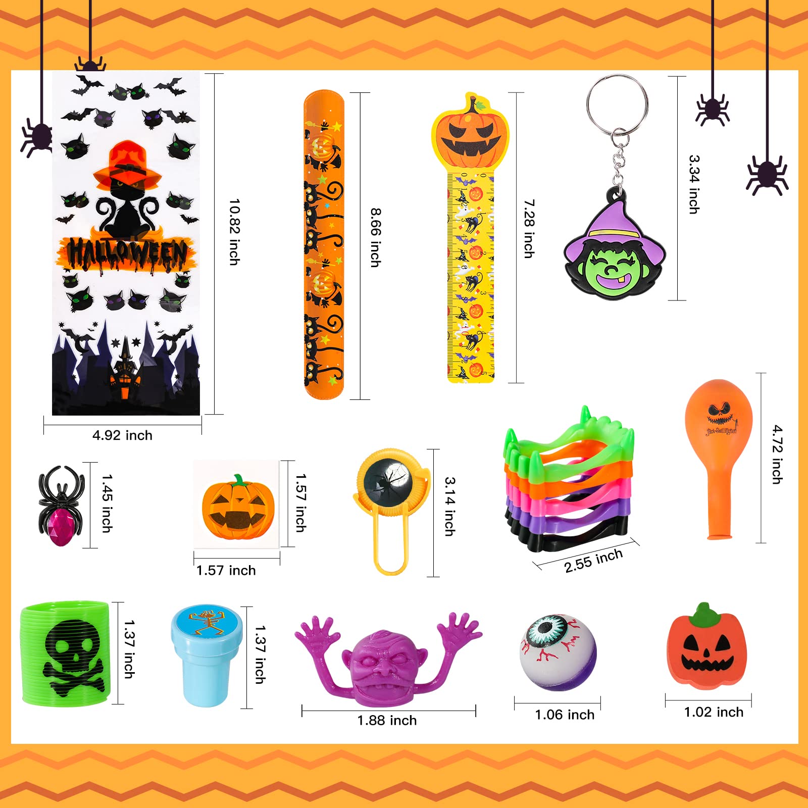 Thuodo 162 PCS Halloween Party Favors for Kids Halloween Toys Bulk Trick or Treat Goodie Bag Fillers Halloween Party Supplies School Classroom Prizes Carnival Gifts