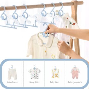 JSF Adjustable Baby Hangers for Baby Girl Boy, 20pcs Toddler Kids Child Nursery Closet Hangers, Non-Slip and Extendable Laundry Infant Hangers for Newborn Clothes (Colourful Bear Hangers)