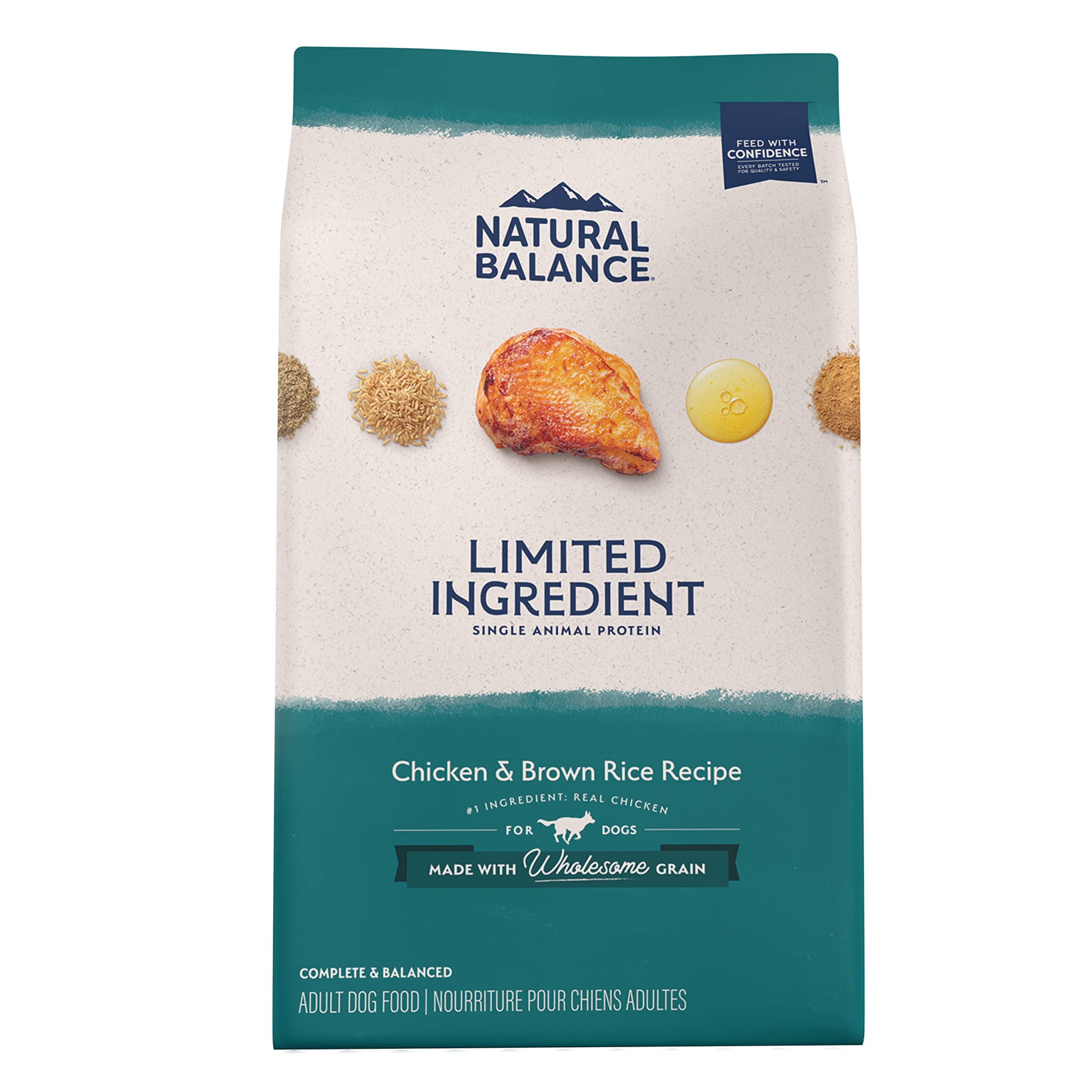 Natural Balance Limited Ingredient Adult Dry Dog Food with Healthy Grains, Chicken & Brown Rice Recipe, 24 Pound (Pack of 1)