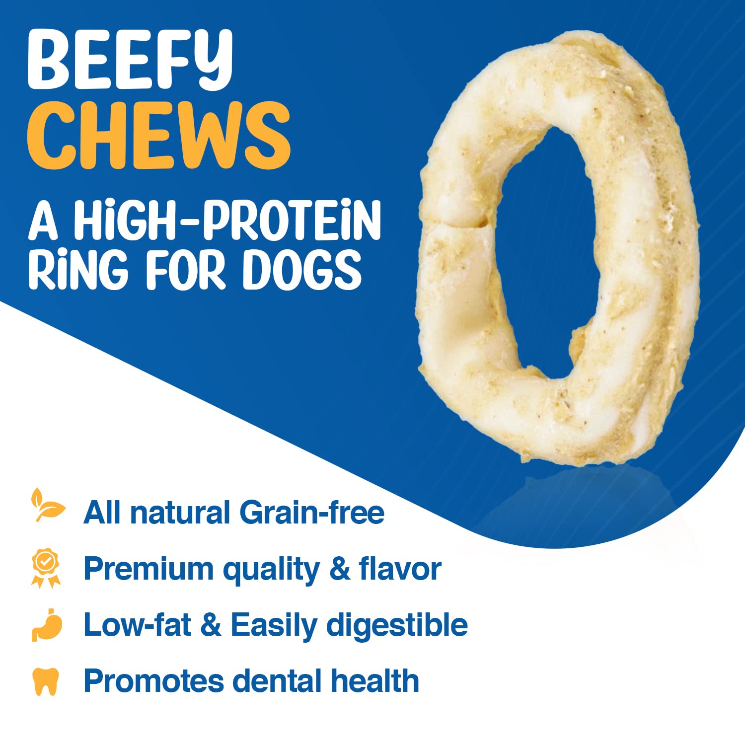 Raw Dog 3" Collagen Ring for Dogs, 100% Beef, Corium Collagen Premium Dog Treats, All Natural Dog Chews, Thick Chew Circles for Dogs