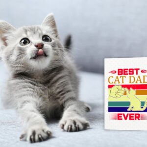 FLYAB Best Cat Dad Ever Fathers Day Card from Cat 4"x6" Funny Cat Dad Fathers Day for Cat Dad Fathers Day Card for Dad from Daughter Son Birthday Greeting Card with Envelope for Husband from Wife