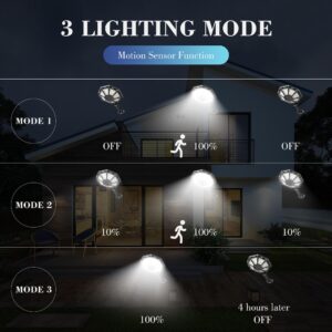 OKPRO Solar Street Lights Outdoor - 1000W Solar Parking Lot Lights, 7000K LED Solar Lights, Dusk to Dawn, Motion Sensor,IP66 Waterproof, Commercial Grade