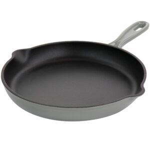 megachef round 10.25 inch enameled cast iron skillet in gray