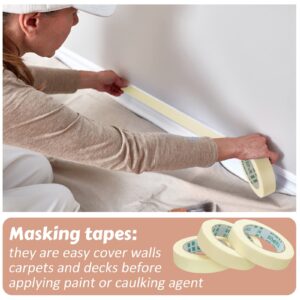 Masking Tape Bulk General Purpose Masking Tape 55 Yards Painting Tape for Painting Home Office School Stationery Arts Crafts Basic Use(30 Rolls,0.8 Inch)