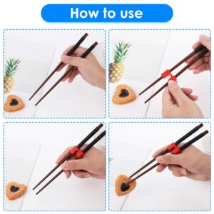 5 Pieces Reusable Chopsticks Helpers Training Chopstick Hinges Connector Training Chopstick for Adults, Beginner, Trainers or Learner (Multicolor)