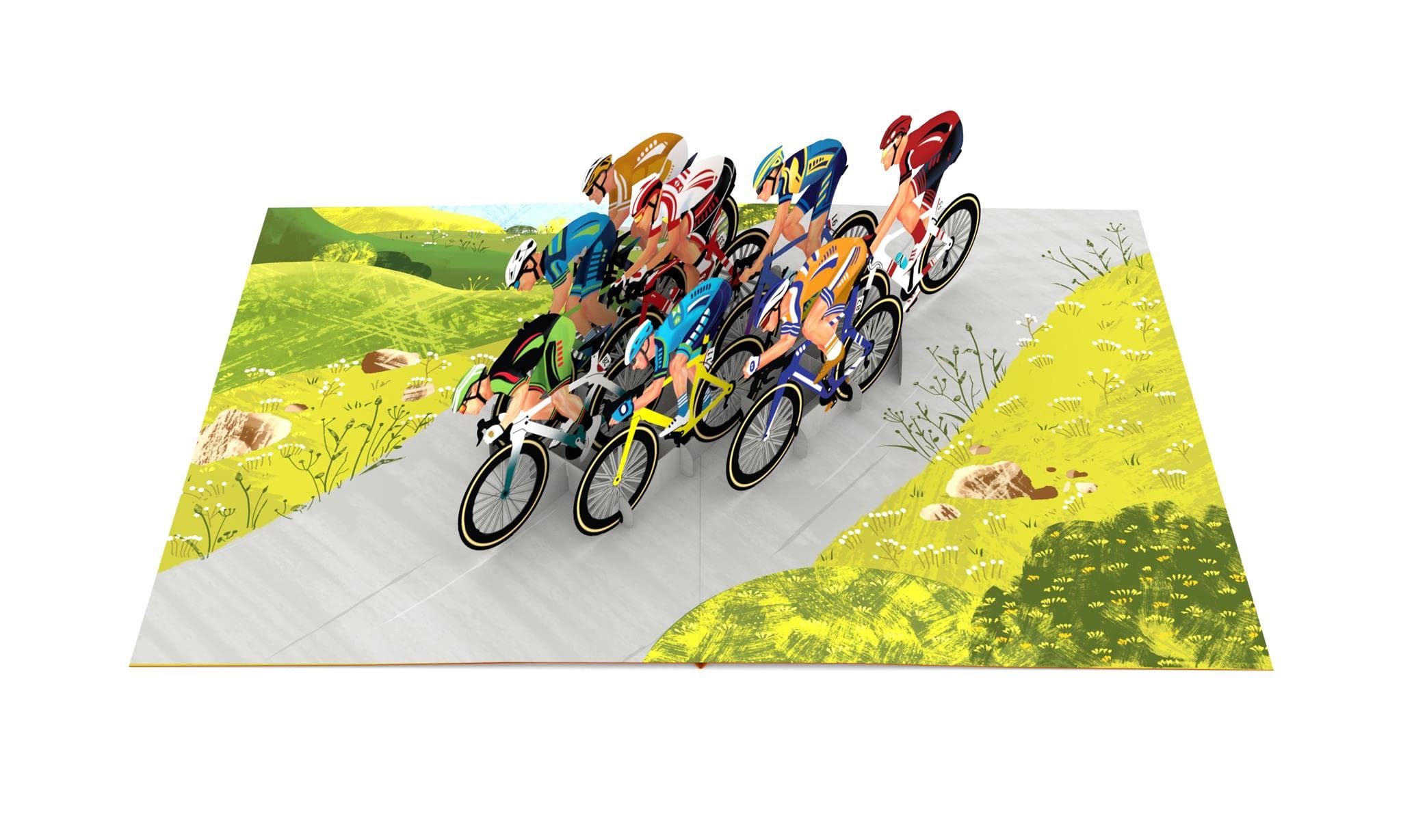 Liif Bicycle Racing Cycling 3D Greeting Pop Up Fathers Day Card, Birthday Card for Him, Men, Dad, Cyclist, Competitive Bicycler, Sara Miller, Retirement Card | With Message Note | Size 8 x 6 Inch