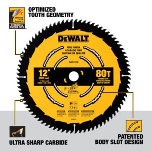 DEWALT 12 in. 80T Fine Finish Saw Blade (DWA11280)