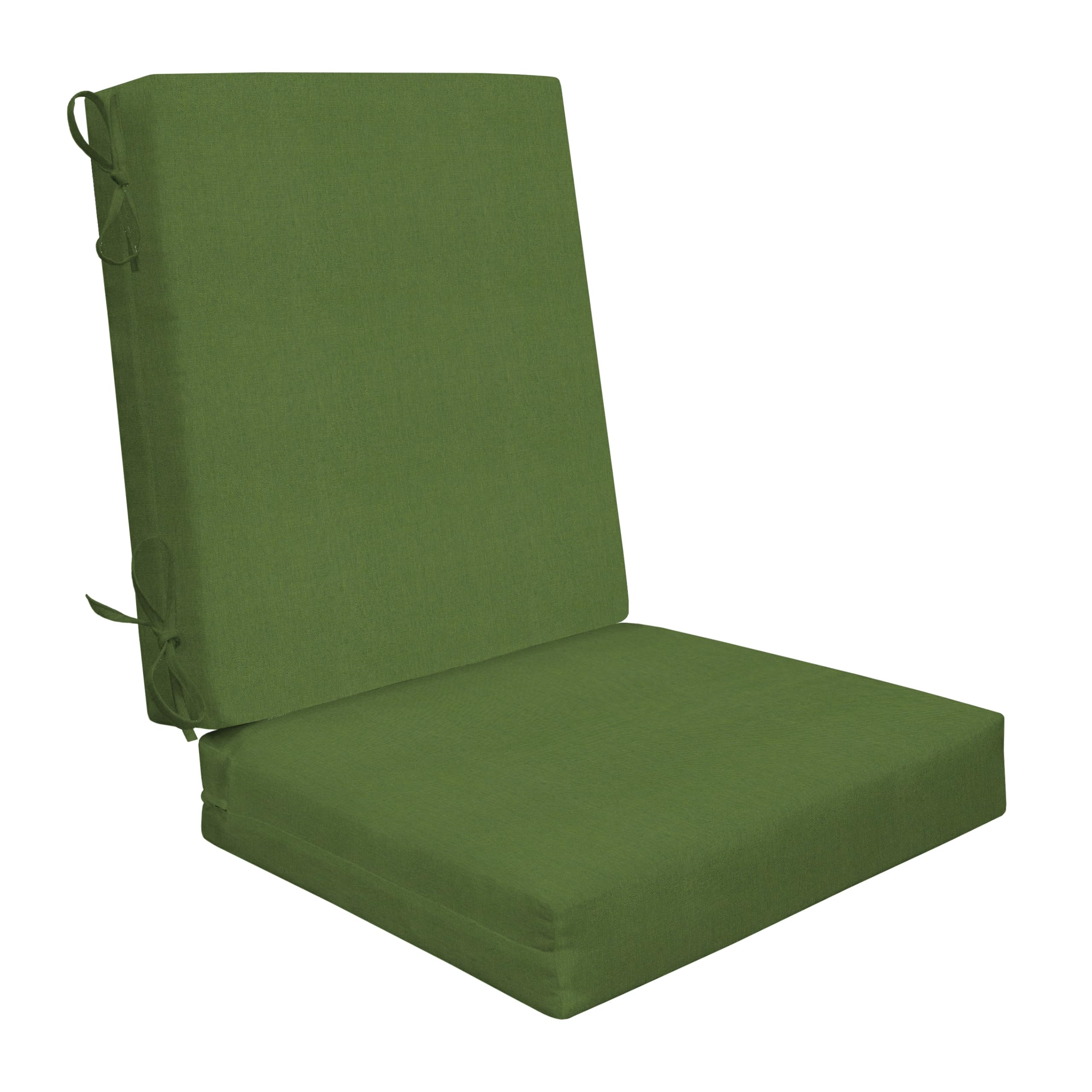 Honeycomb Outdoor Highback, 21" W x 42" L, Textured Solid Artichoke Green Chair Cushion