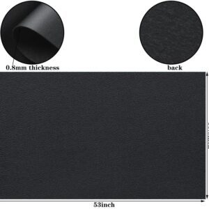 Picheng Smooth Solid Color Faux Leather Sheets 13.8"X53"(35cmX135cm),Soft Faux Leather Roll Very Suitable for Making Crafts,Leather Earrings, Bows,Sewing DIY Projects (Black)