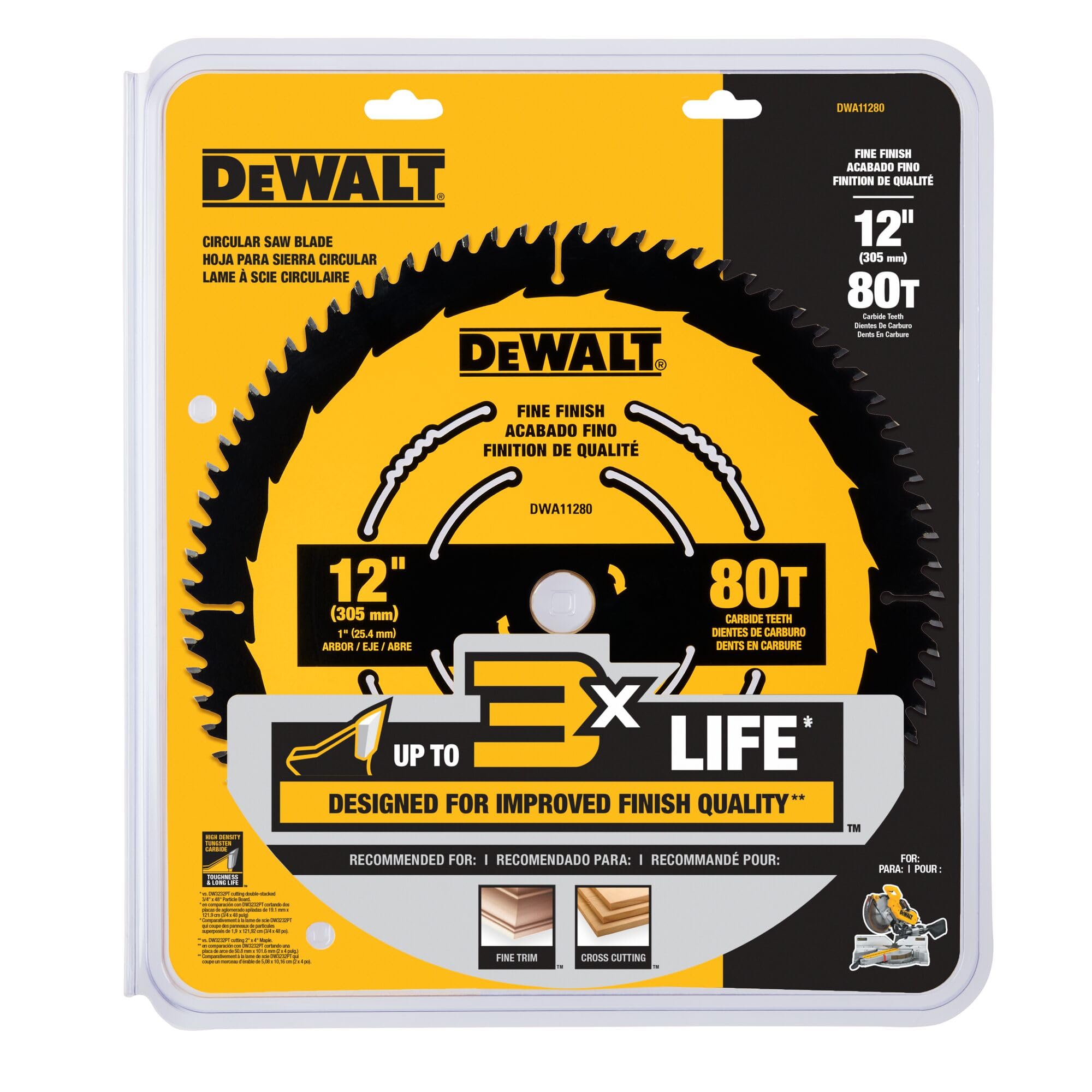 DEWALT 12 in. 80T Fine Finish Saw Blade (DWA11280)