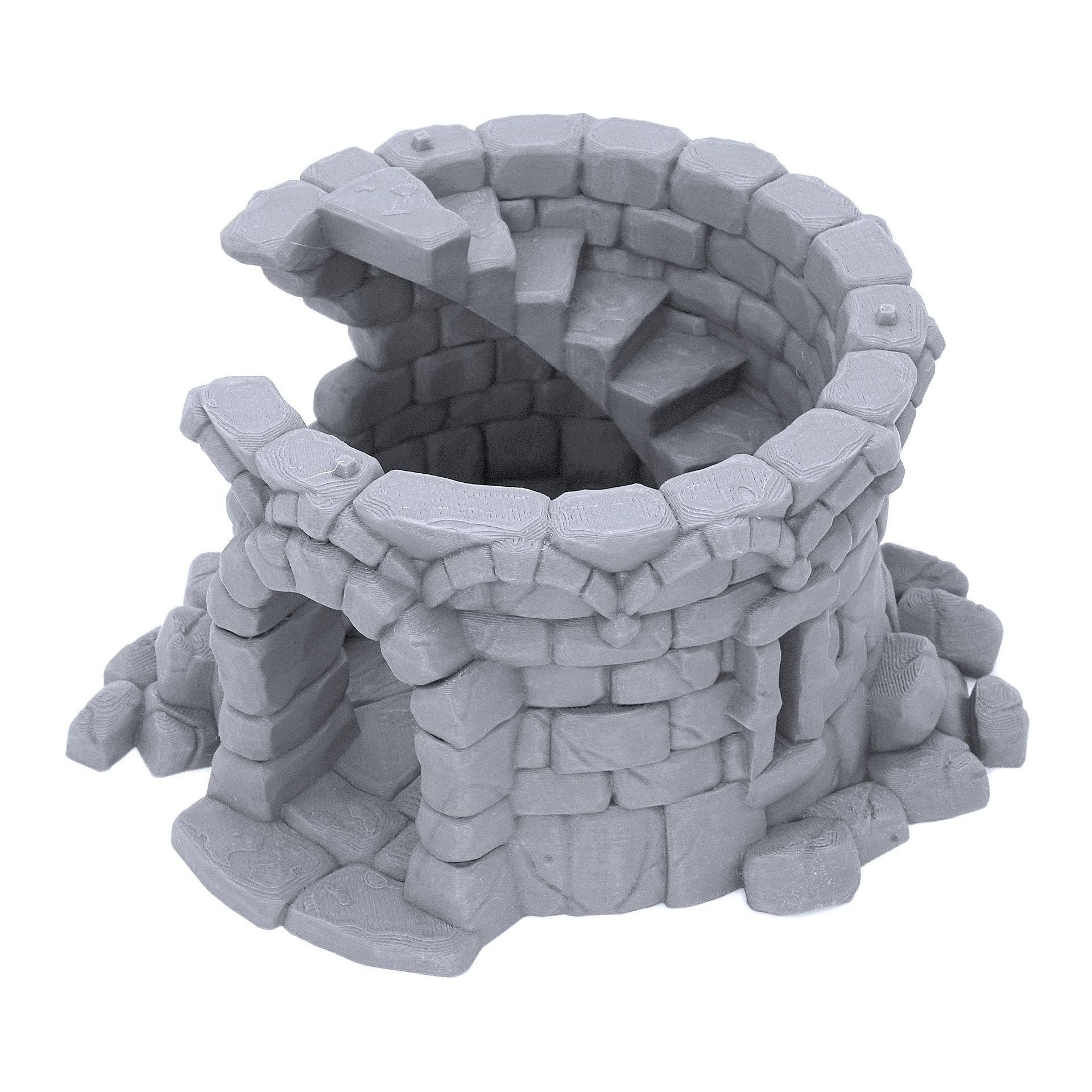 EnderToys Ruined Town Tower by Makers Anvil, 3D Printed Tabletop RPG Scenery and Wargame Terrain for 28mm Miniatures