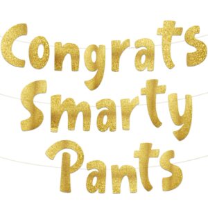 graduation party gold glitter banner – promotion party decorations – congratulations party favors and supplies