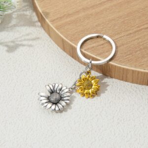 PHAETON 20PCS Sunflower Keychain Sunflower Key Ring Flower Keychain For Birthday Summer Party Wedding School Reward Sunflower Party Favor Bridesmaids Gift