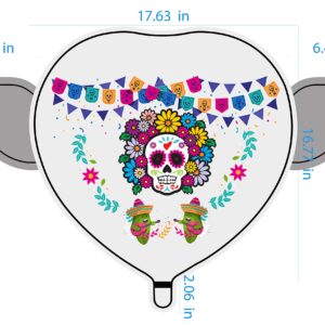 Halloween Day of the Dead Día de los Muertos Heavenly Balloons heart shaped with angel wings (Dark Blue)