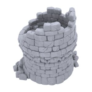 EnderToys Ruined Town Tower by Makers Anvil, 3D Printed Tabletop RPG Scenery and Wargame Terrain for 28mm Miniatures