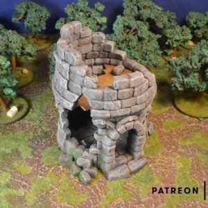 EnderToys Ruined Town Tower by Makers Anvil, 3D Printed Tabletop RPG Scenery and Wargame Terrain for 28mm Miniatures