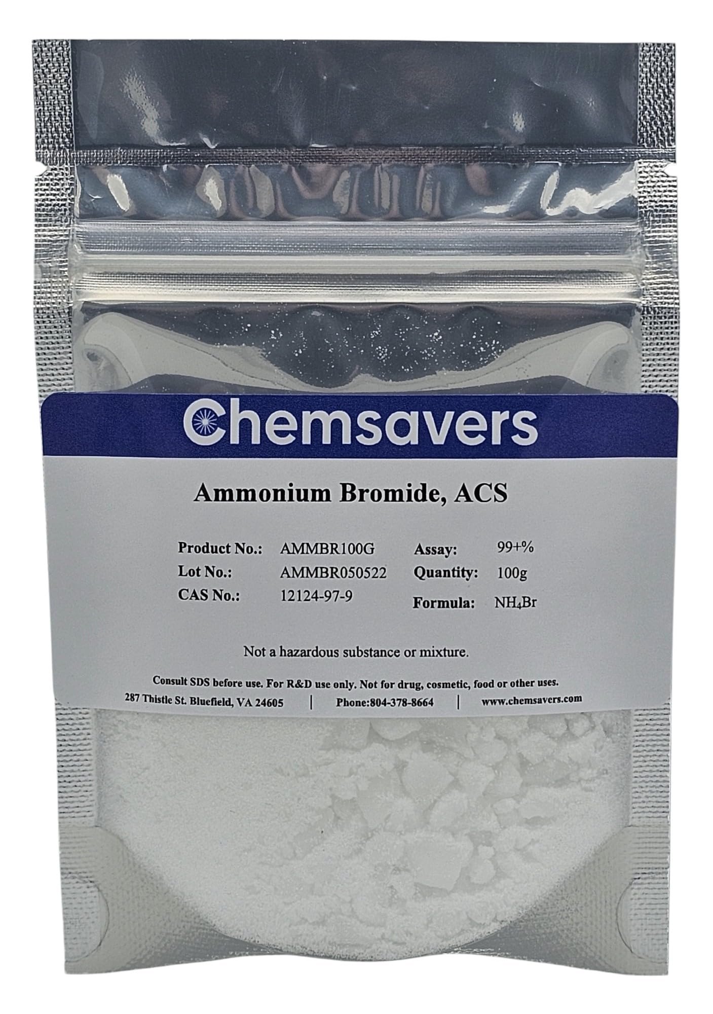 Ammonium Bromide, ACS, 99+%, 100g