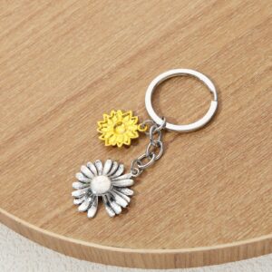 PHAETON 20PCS Sunflower Keychain Sunflower Key Ring Flower Keychain For Birthday Summer Party Wedding School Reward Sunflower Party Favor Bridesmaids Gift