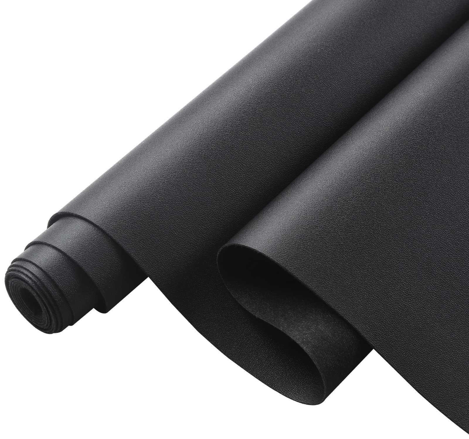 Picheng Smooth Solid Color Faux Leather Sheets 13.8"X53"(35cmX135cm),Soft Faux Leather Roll Very Suitable for Making Crafts,Leather Earrings, Bows,Sewing DIY Projects (Black)