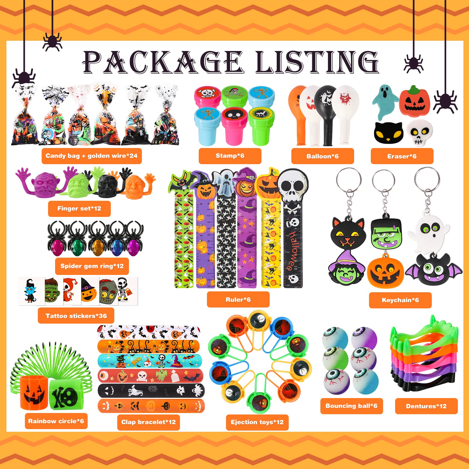 Thuodo 162 PCS Halloween Party Favors for Kids Halloween Toys Bulk Trick or Treat Goodie Bag Fillers Halloween Party Supplies School Classroom Prizes Carnival Gifts