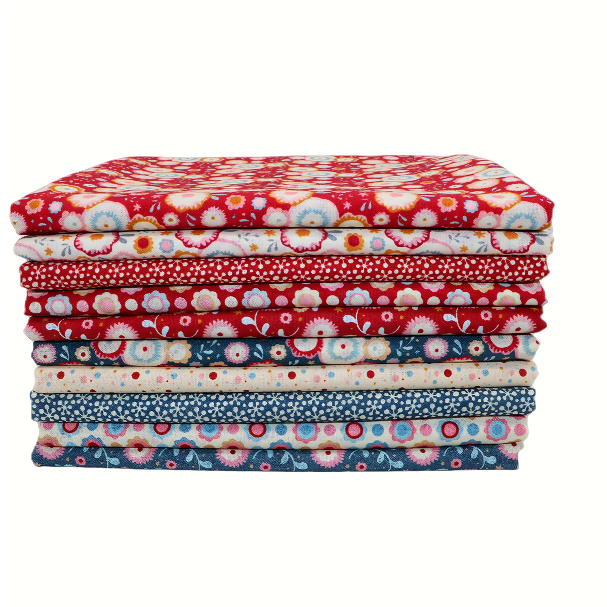 iNee Candy Bloom Fat Quarters Fabric Bundles, Quilting Sewing Precut Cotton Fabric, 18 x 22 inches, Candy Bloom