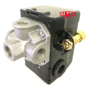 Heavy Duty Air Pressure Switch Sunny H4, 4 Port, 140-175 PSI, 25 Amp, Auto/Off Cut-Out Lever