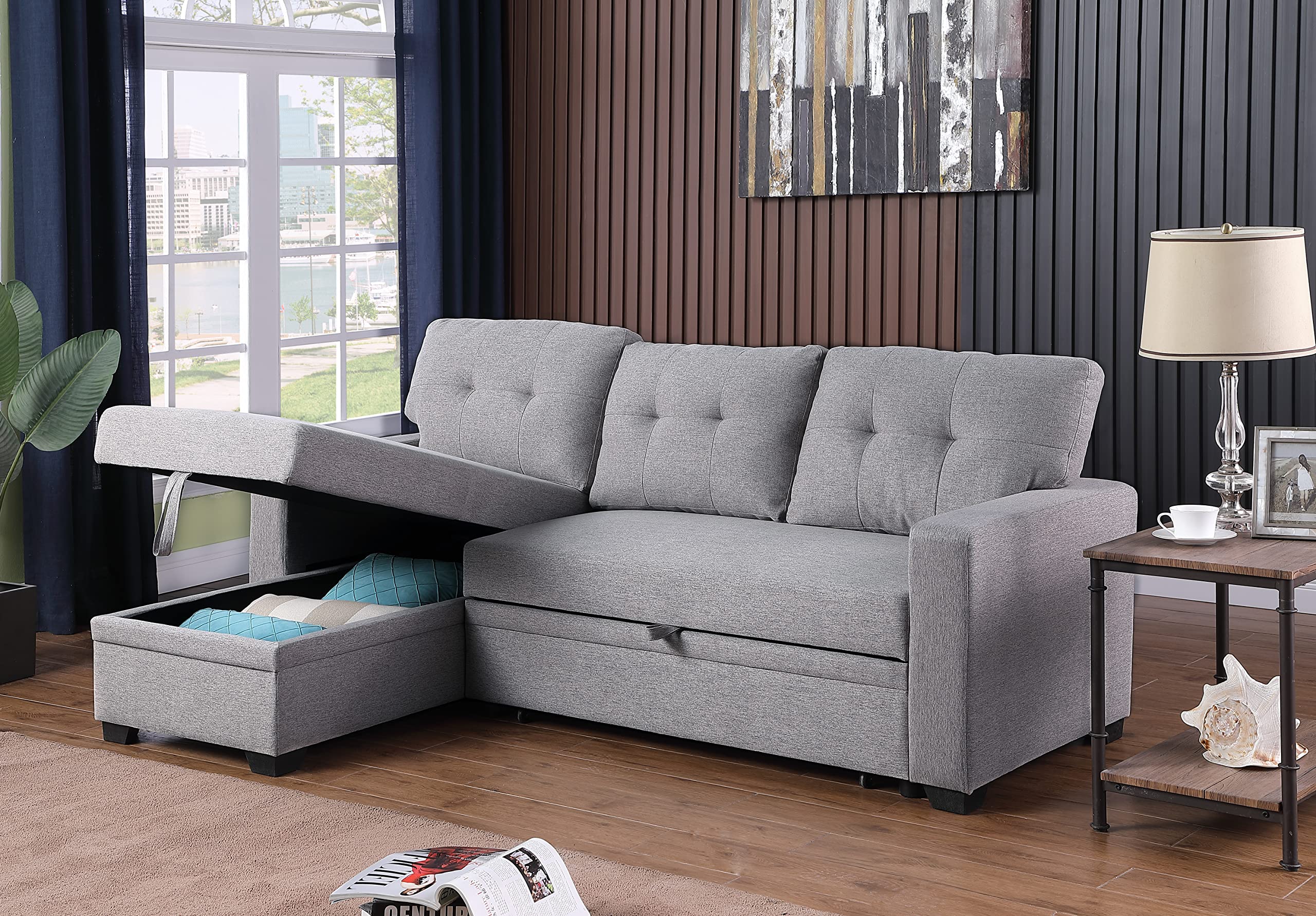 Devion Furniture DVV-5012 Sofabed, Light Gray