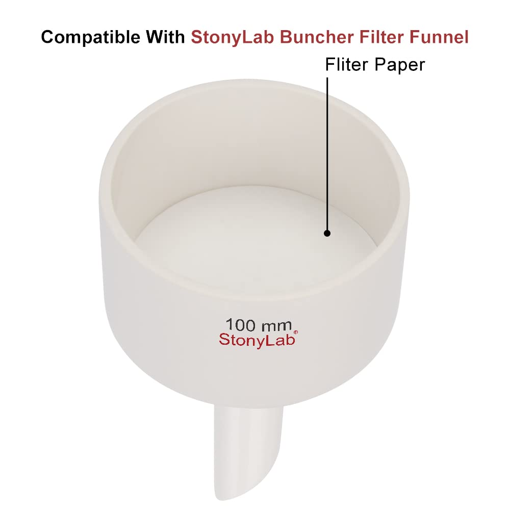 stonylab Quantitative Filter Paper Circles, 100 Pack Fast Speed Cellulose Filter Paper 25 Microns Particle Retention, 94 mm Diameter