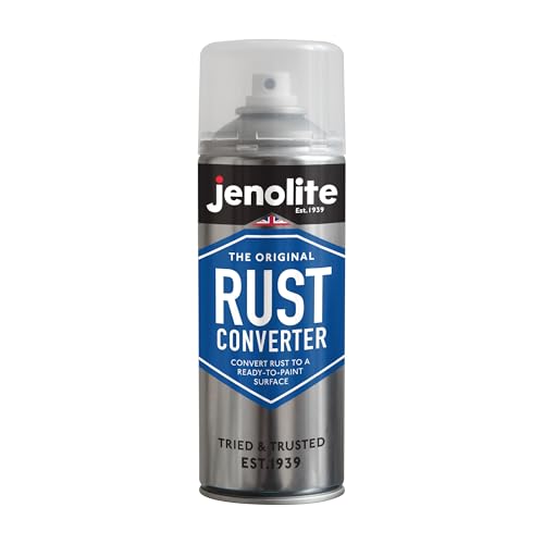 JENOLITE Rust Converter Aerosol | RUST TREATMENT | Reforms Rust into Ready to Paint Surface | Simply Spray on Rusted Surfaces | Epoxy Based Formula | 400ml (13.52 fl oz)