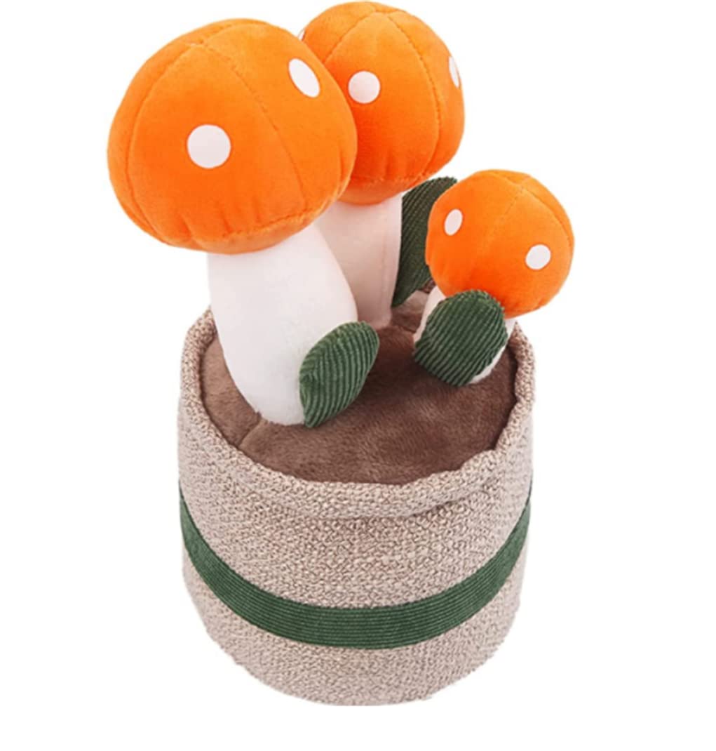 Uewidiod Toy Figure Stuffed Toy Mushroom Plant Pillow, Flower Decoration, 20×12cm/9.8×4.7inch, Mushroom Orange 11