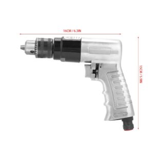 3/8" Pneumatic Drill,Reversible Air Drill,1700rpm High-Speed Pneumatic Drill Reversible Rotation Air Drill Tool,Variable Speed Trigger, Forward & Reverse Controls for Hole Drilling