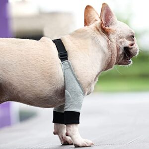 Tineer Dog Recovery Sleeve Protector Front Legs Joint Soft Padded Dog Brace Elbow Sleeve Pet Dog Leg Wounds Protection for Small Medium Dogs (L)