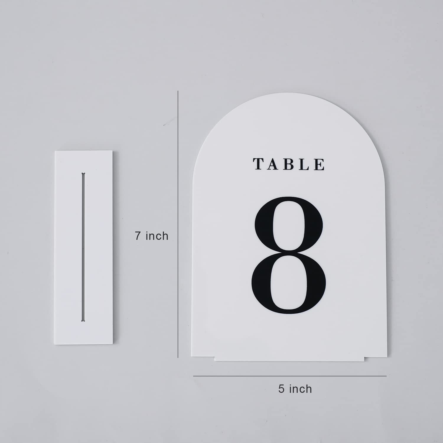 UNIQOOO White Arch Wedding Table Numbers with Stands 1-15, 5x7" Acrylic Signs and Holders, Perfect for Centerpiece, Reception, Decoration, Party, Anniversary, Event