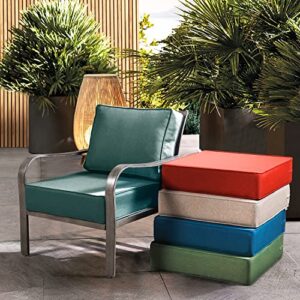 ARTPLAN Olefin 24x24 Deep Seat Patio Cushions for Outdoor Furniture,Extra 6 inch Thick,Back 18"x24",Removable,Replacement,Solid/Floral,Outdoor/Indoor,Aqua