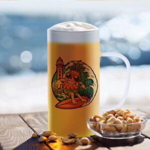 PYD Life Sublimation Glass Blanks Mug Frosted Glass Tumblers 22 OZ Coffee Beer Mugs Cups with Handle for Cricut Mug Press and Tumbler Heat Press 4 Pack