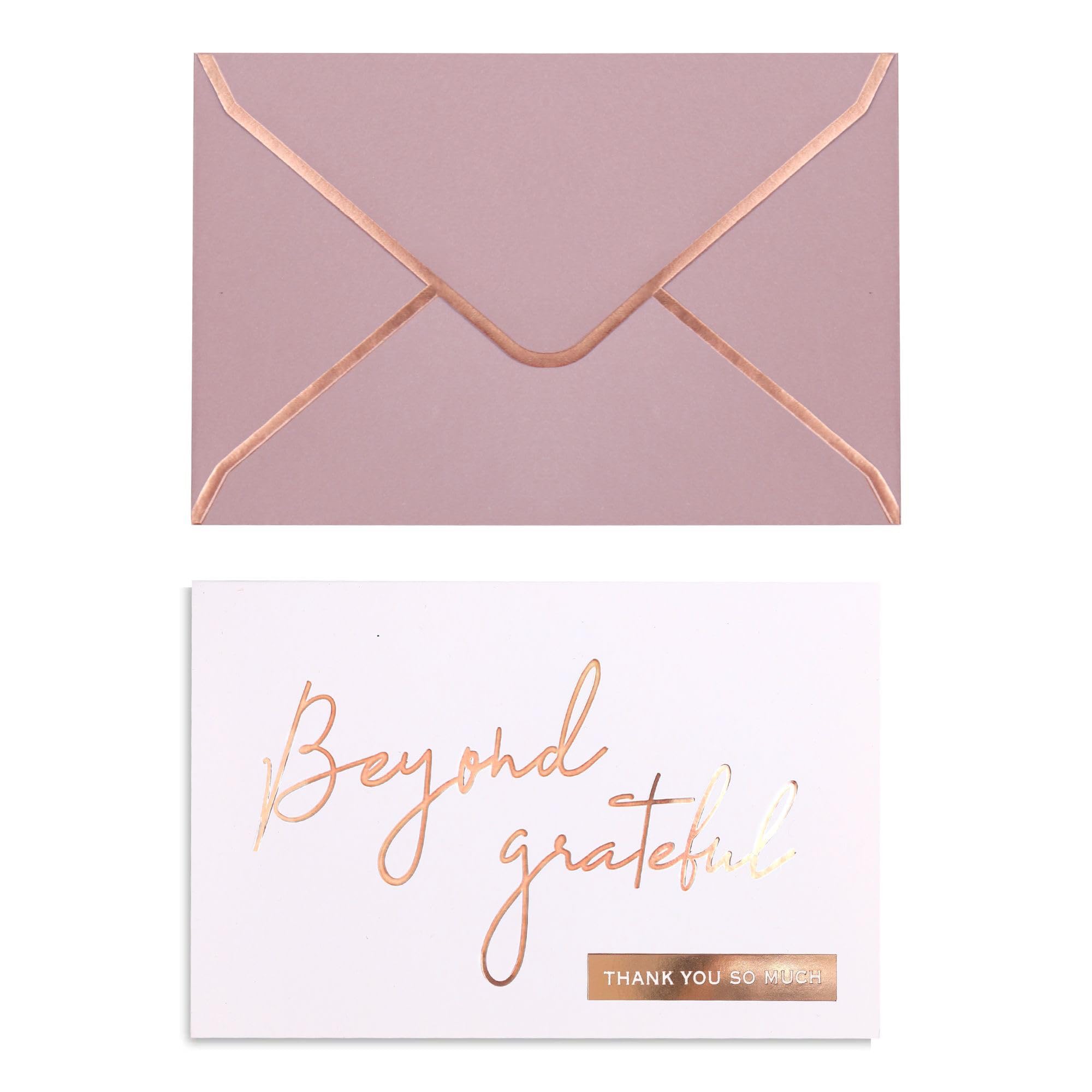 Rose Gold Beyond Grateful Thank You Cards with Envelopes - 36 PK - 4x6 Inches Bridal Shower Thank You Cards Baby Shower Baby Girl Thank You Notes for Wedding Birthday