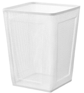 i-k-e-a drÖnjÖns wastepaper basket steel mesh wastebasket trash can waste basket garbage can bin for bathrooms kitchens home offices lightweight white +free shoe bag