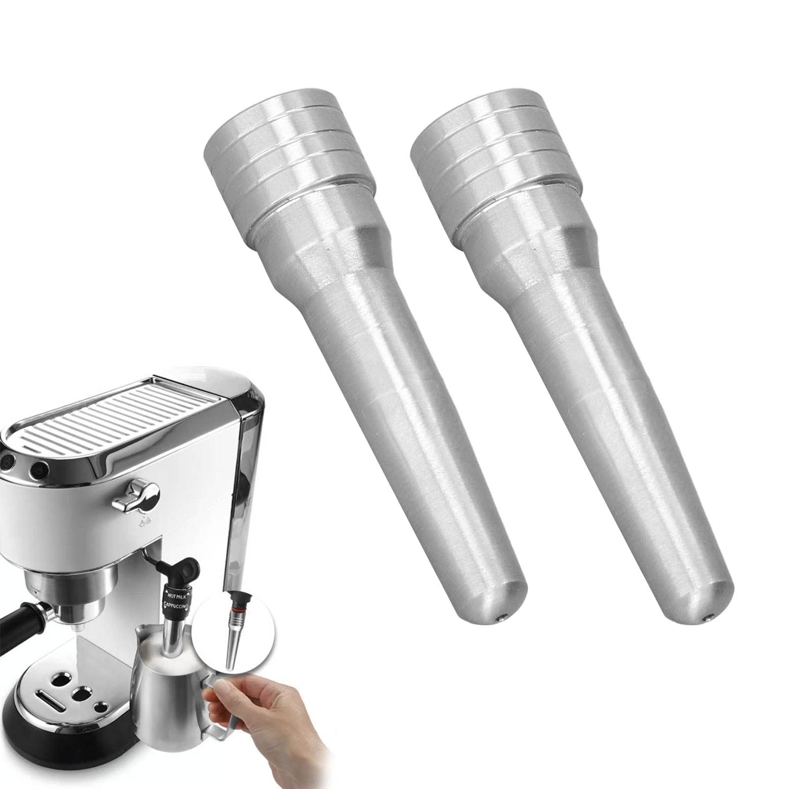 2Pcs Coffee Machine Steam Nozzle,Stainless Steel Coffee Machine Steam Nozzle Stainless Steel Milk Foam Steam Nozzle Suitable for Home Kitchen Cafe Milk Tea Shop