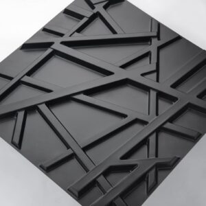 Art3d PVC Decorative Textures Black 3D Wall Panels for Interior Wall Décor, Black Wall Decor,Pack of 12 Tiles 32 Sq Ft