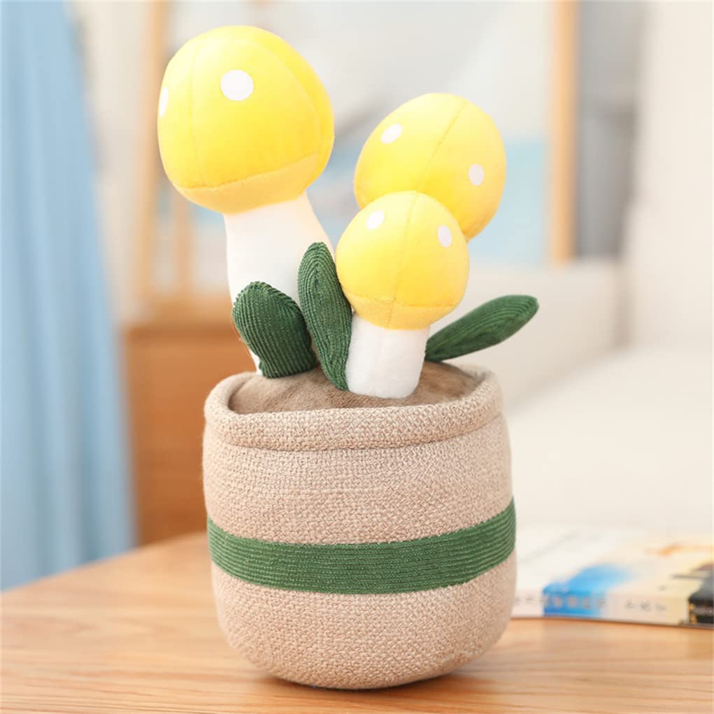 Uewidiod Toy Figure Stuffed Toy Mushroom Plant Pillow, Flower Decoration, 20×12cm/9.8×4.7inch, Mushroom Orange 11