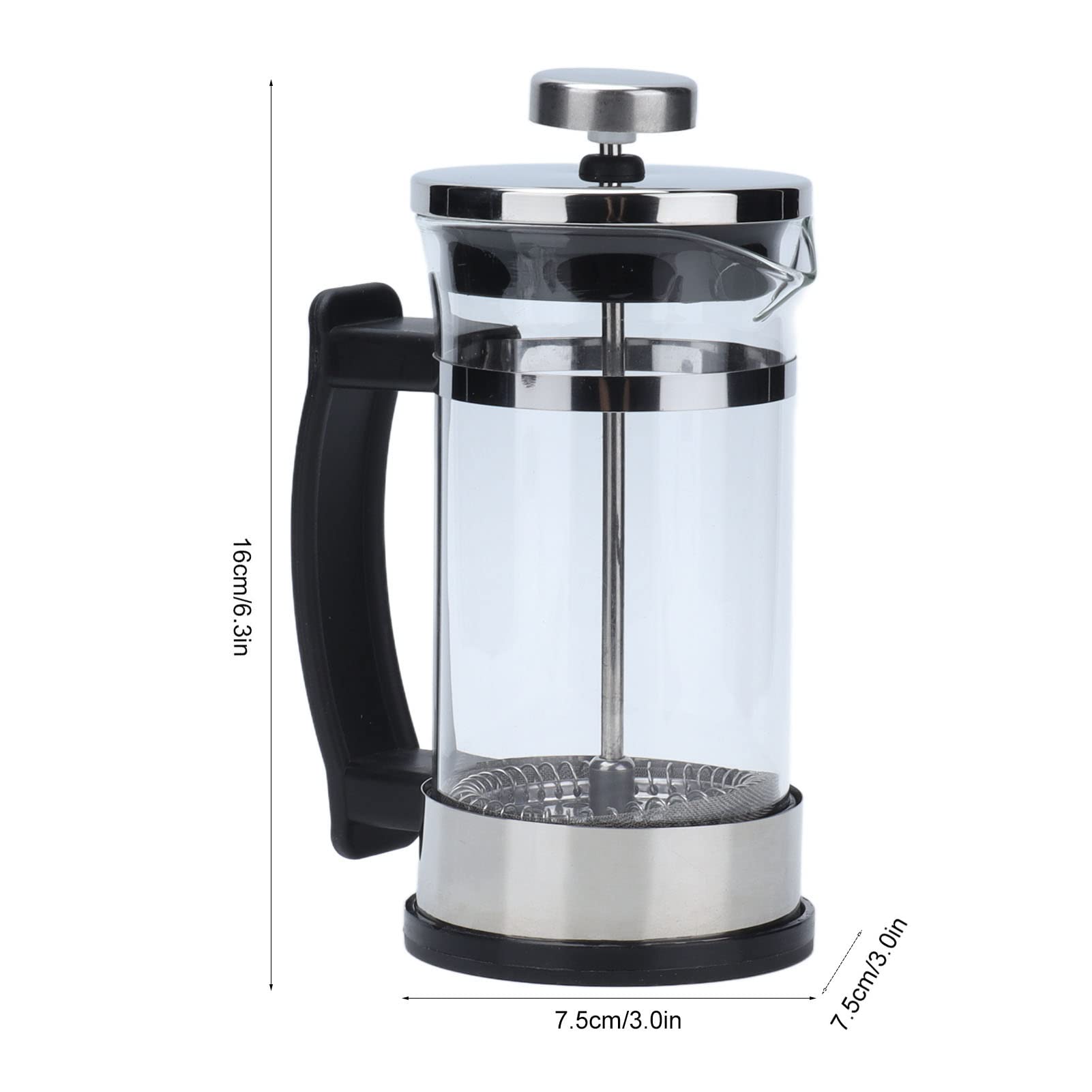 French Press Coffee Maker, 11.8oz Borosilicate Glass Carafe French Press Espresso and Tea Maker with Triple Filters Glass Coffee Pot Tea Kettle