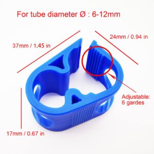 10PCS Blue Plastic Pinch Clamps 6-12mm/1/4''-1/2'' Adjustable Siphon Hose Flow Control Clip Valve Shut off Tube Clamps Laboratory Chemical Industry Tubing Clips