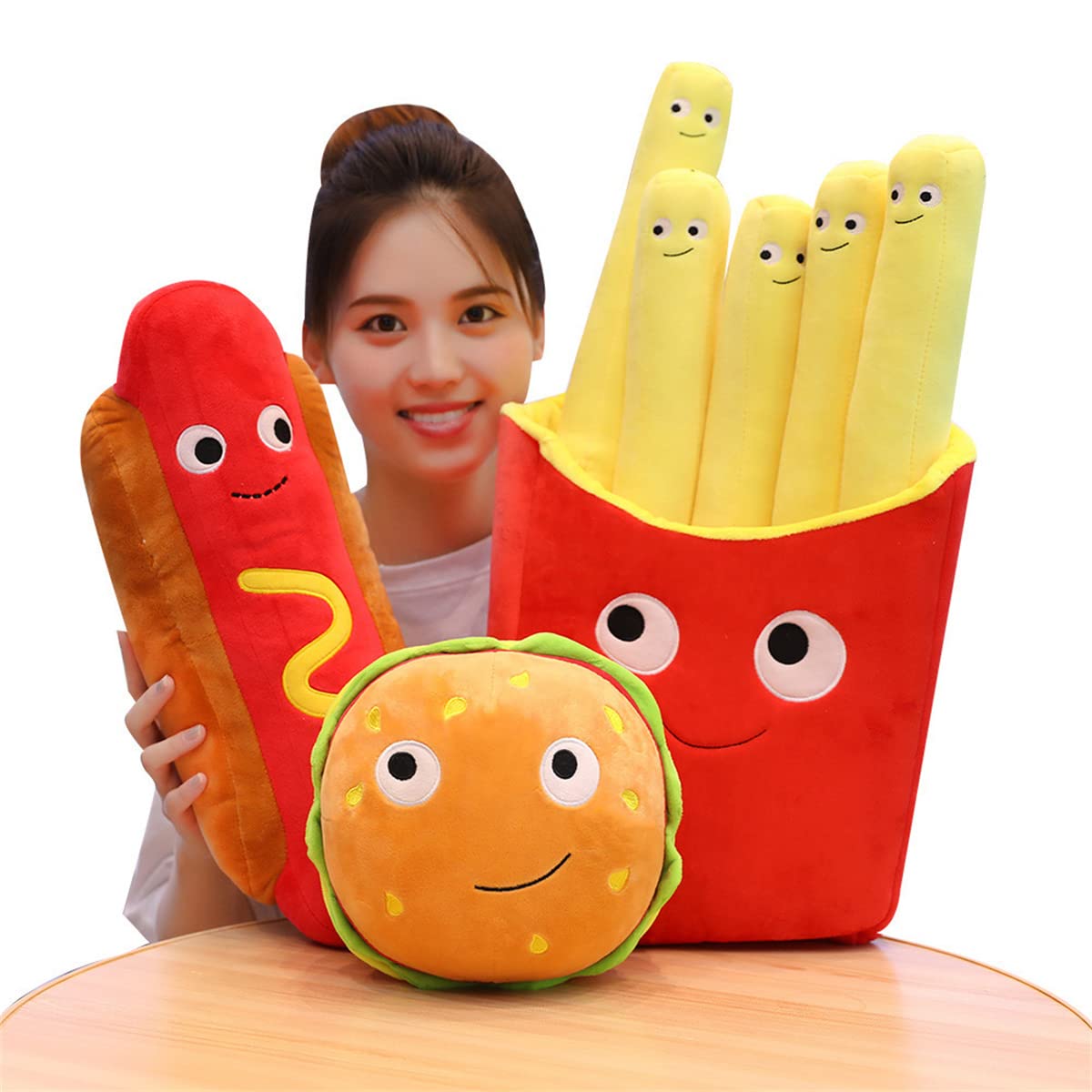 Zctghvy Hot Dog Plush Toy Pillow Hotdog Stuffed Pillow Funny Throw Pillows 17.7 inch Soft Food plushies Gift for Children