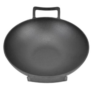 BTIHCEUOT Double Handle Wok, NonStick Cast Iron Pan Pot for Halogen Stove for Kitchen