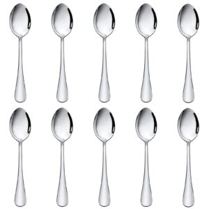 hosybal small appetizer demitasse spoons stainless steel set of 10, 4.7 inches, salad dessert coffee cocktail espresso flatware (4.7-inch small coffee spoons, 10 pcs)