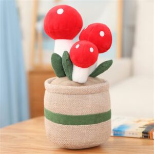 Uewidiod Toy Figure Stuffed Toy Mushroom Plant Pillow, Flower Decoration, 20×12cm/9.8×4.7inch, Mushroom Orange 11